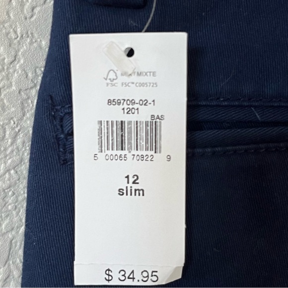 GAP Kids Navy Chinos Straight Leg Slim Fit Pants Size 12 slim New with tags! - Picture 2 of 8